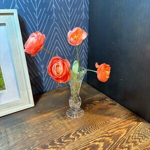 Bohemian Crystal Pinwheel Bud Vase Vintage Czechoslovakian Lead Crystal Gift